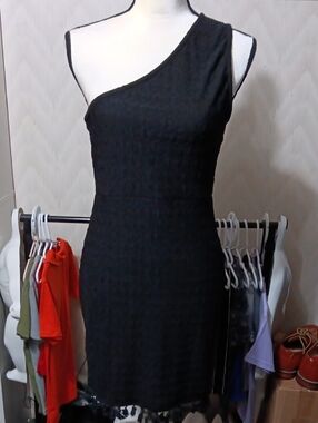 SHEIN One-Shoulder Little Black Dress